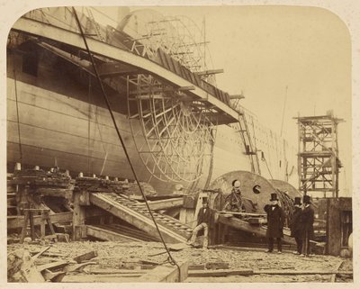 Der Dampfer "The Great Eastern" im Bau in den Docks von Millwall von Robert Howlett