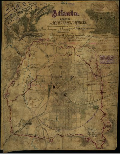 Atlanta, Georgia und seine Rebellenverteidigungen von Robert Knox Sneden