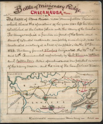 Schlacht von Missionary Ridge oder Chickamauga, Tennessee von Robert Knox Sneden