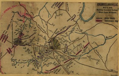 Chancellorsville, 2. Mai 1863, zeigt Stonewall Jacksons großen Flankenangriff von Robert Knox Sneden