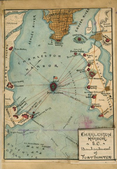 Charleston Hafen S.C. Bombardierung von Fort Sumter von Robert Knox Sneden