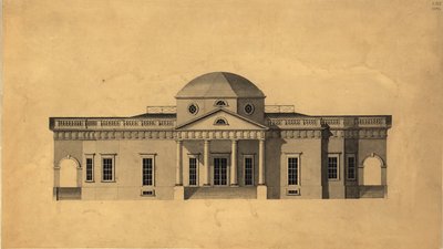 Monticello: 2. Version Westansicht, recto, 1803 von Robert Mills