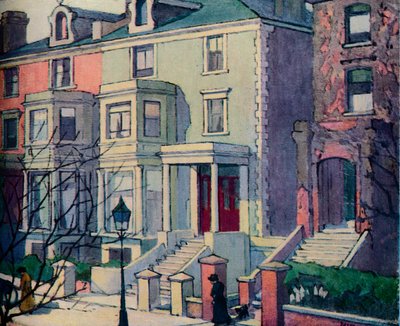 Häuser im Sonnenlicht, Hampstead, 20. Jahrhundert von Robert Polhill Bevan