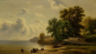 Landschaft mit Lagerplatz von Robert Seldon Duncanson