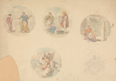 Fünf Vignetten von Szenen aus der Antike von Robert Smirke