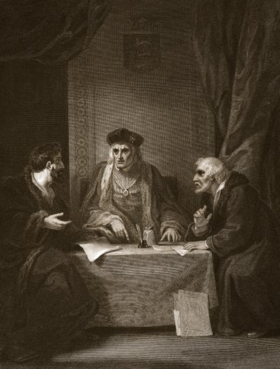Heinrich VII. mit Empson und Dudley, graviert von Worthington, Illustration aus David Humes 