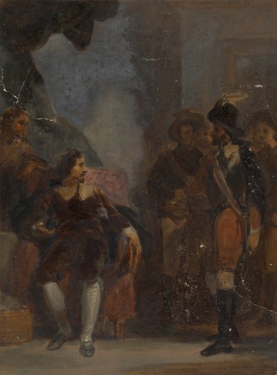 Sitzender Mann, der mit einem stehenden Soldaten spricht von Robert Smirke