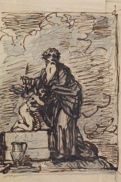 Studie von Abraham, der von Gott geprüft wird von Robert Smirke