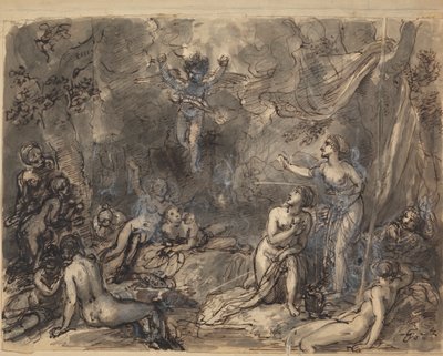 Studie von nackten Figuren in einem bewaldeten Gebiet von Robert Smirke
