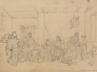 Studie einer Innenszene mit römischen Soldaten von Robert Smirke