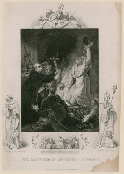 Das Martyrium von Erzbischof Cranmer (Gravur) von Robert Smirke