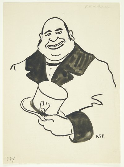Porträt eines Mannes mit einem hohen Hut in der einen Hand von Robert Storm Petersen