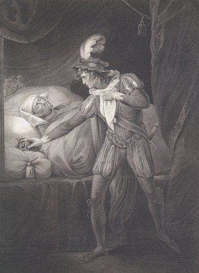 Der Palast von Westminster: König Heinrich und der Prinz von Wales, erstmals veröffentlicht 1795, neu aufgelegt 1852 von Robert Thew