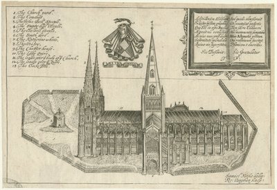 Lichfield Kathedrale - Südansicht: Kupferstich, undatiert [17. Jahrhundert] von Robert Vaughan