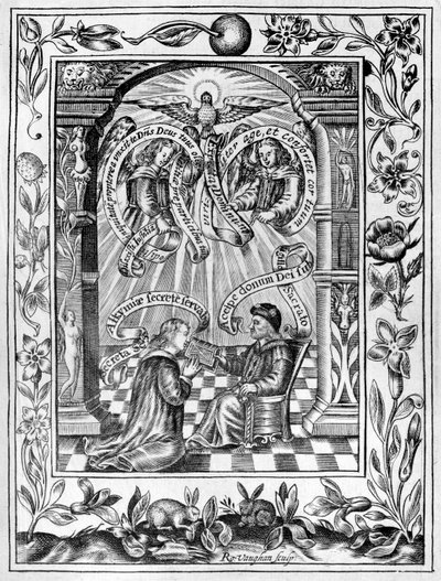Thomas Norton überreicht sein Ordinall an Edward IV aus Theatrum Chemicum Britannicum, 1652 von Robert Vaughan
