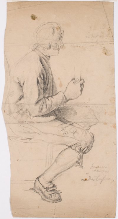 Sitzender Jüngling in Dalarna-Tracht von Robert Wilhelm Ekman