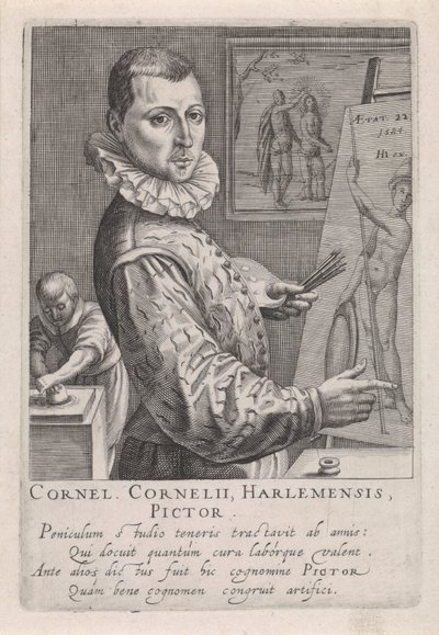 Porträt von Cornelis Cornelisz. van Haarlem von Robert Willemsz de Baudous