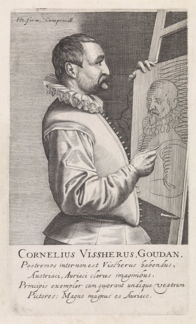 Porträt von Cornelis Visscher von Robert Willemsz de Baudous