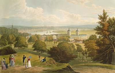 Ansicht von London vom Greenwich Park aus, veröffentlicht 1820 von Colnaghi und Co. von Robert the Elder and Younger Havell