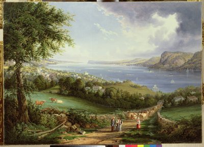 Blick auf den Hudson River in der Nähe von Sing Sing, New York, ca. 1850 von Robert the Younger Havell