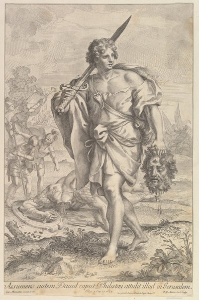 David mit dem Kopf von Goliath, 1680-1743 von Robert van Audenaerde
