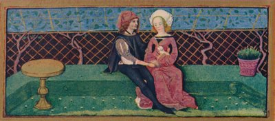 April - Liebende in einem Garten, 15. Jahrhundert von Robinet Testard