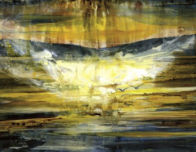 Goldener Berg Sonnenuntergang von RodMacIver