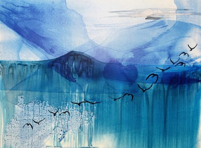 Gelassene Blaue Meereslandschaft Vögel von RodMacIver