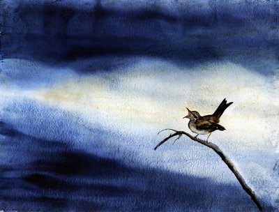 Singender Vogel dunkler Himmel von RodMacIver
