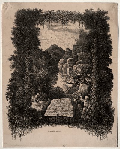 Erstes Frontispiz für Fabeln und Märchen von Thierry-Faletans, 1868 von Rodolphe Bresdin