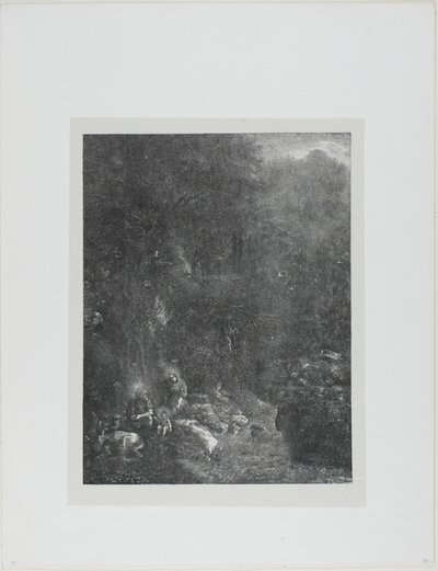 Die Heilige Familie mit Hirsch von Rodolphe Bresdin