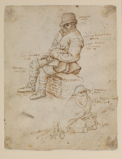 Zwei sitzende Figuren (Rückseite) von Roelandt Jacobsz. Savery