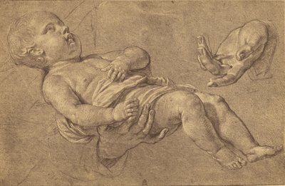 [Zeichnung eines Babys und zweier Erwachsenenhände von Philippe de Campaigne] von Roger Fenton