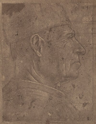 Zeichnung eines Männerkopfes im Profil von Agnolo Gaddi von Roger Fenton