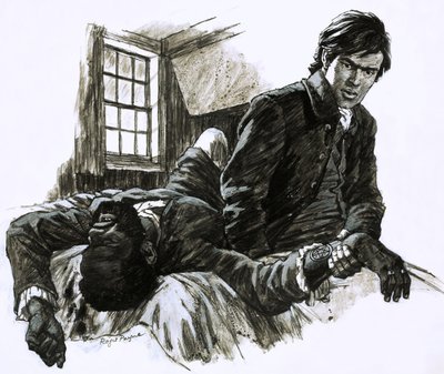 Ein unbekannter Feind, Illustration aus der Serie Das Zeichen des Pentagramms von Roger Payne
