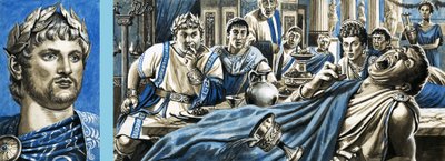 Porträt von Nero und Nero beobachtet den Tod von Britannicus von Roger Payne