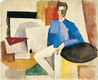 Kubistische Komposition mit einem Mann, der an einem Tisch sitzt von Roger de La Fresnaye
