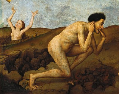 Verdammte auf dem Weg zur Hölle, Detail des Jüngsten Gerichts von Rogier van der Weyden