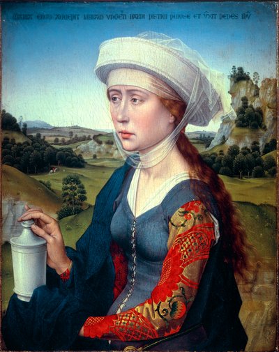 Triptychon der Familie Braque: Darstellung der Heiligen Maria Magdalena (rechte Tafel des Triptychons Braque) von Rogier van der Weyden
