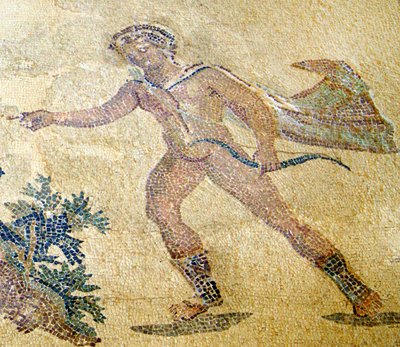 Apollo und Daphne, Detail von Apollo, Haus des Dionysos, Paphos, Zypern von Roman