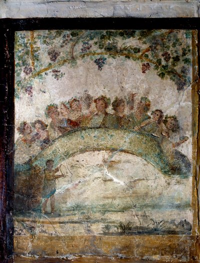 Kunst des antiken Rom: Amoretten und geflügelte Genien. Fresko aus dem 1. Jahrhundert n. Chr. von Roman