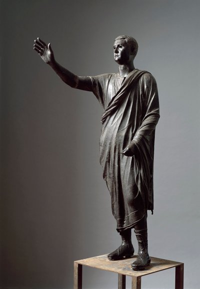 Aule Metele, Der Redner, Bronzestatue, 80 v. Chr., aus Pila (Perugia) von Roman