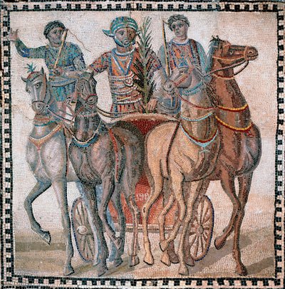 Wagenrennen, Fahrer in Startposition von Roman