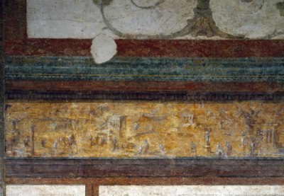 Detail eines Frieses aus dem Tablinum, 40-20 v. Chr. (Fresko) von Roman