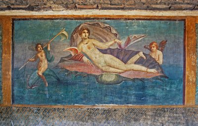 Fresko, das Venus darstellt, Haus der Venus in der Muschel, Pompeji (Unesco-Welterbeliste) von Roman