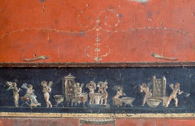 Fries mit Darstellungen von Cupidos, Haus der Vettii, Pompeji (Unesco-Welterbeliste) von Roman