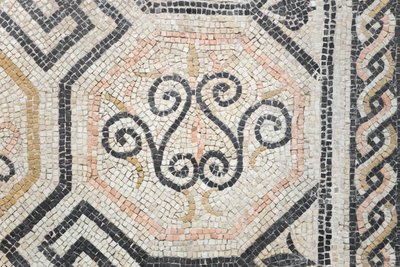Geometrisches Muster aus der Via San Rocchino Domus, 2. Jahrhundert n. Chr. von Roman