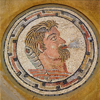 Kopf eines Mannes, römisches Mosaik aus dem Haus des Orpheus, 3. Jahrhundert n. Chr. von Roman