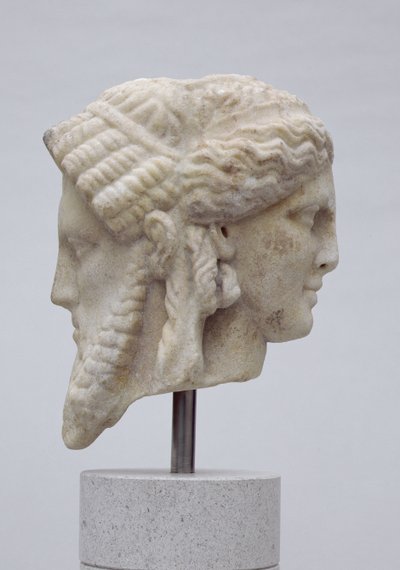 Januskopf, wahrscheinlich von Dionysos und Apollo, ca. 30-50 n. Chr. von Roman