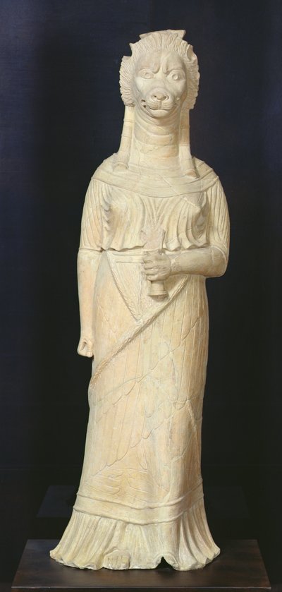 Löwenköpfige Göttin, aus dem Heiligtum in Bir Bou Regba von Roman